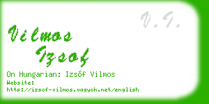 vilmos izsof business card